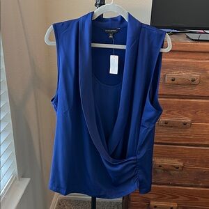 Banana Republic Royal Blue Drape Neck Blouse